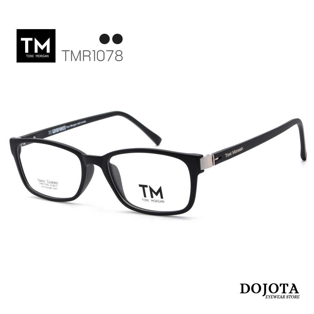กรอบแว่นตาทรงเหลี่ยม Toni Morgan รุ่น TMR1078 สีดำ น้ำหนักเบา ยืดหยุ่นได้ดี
