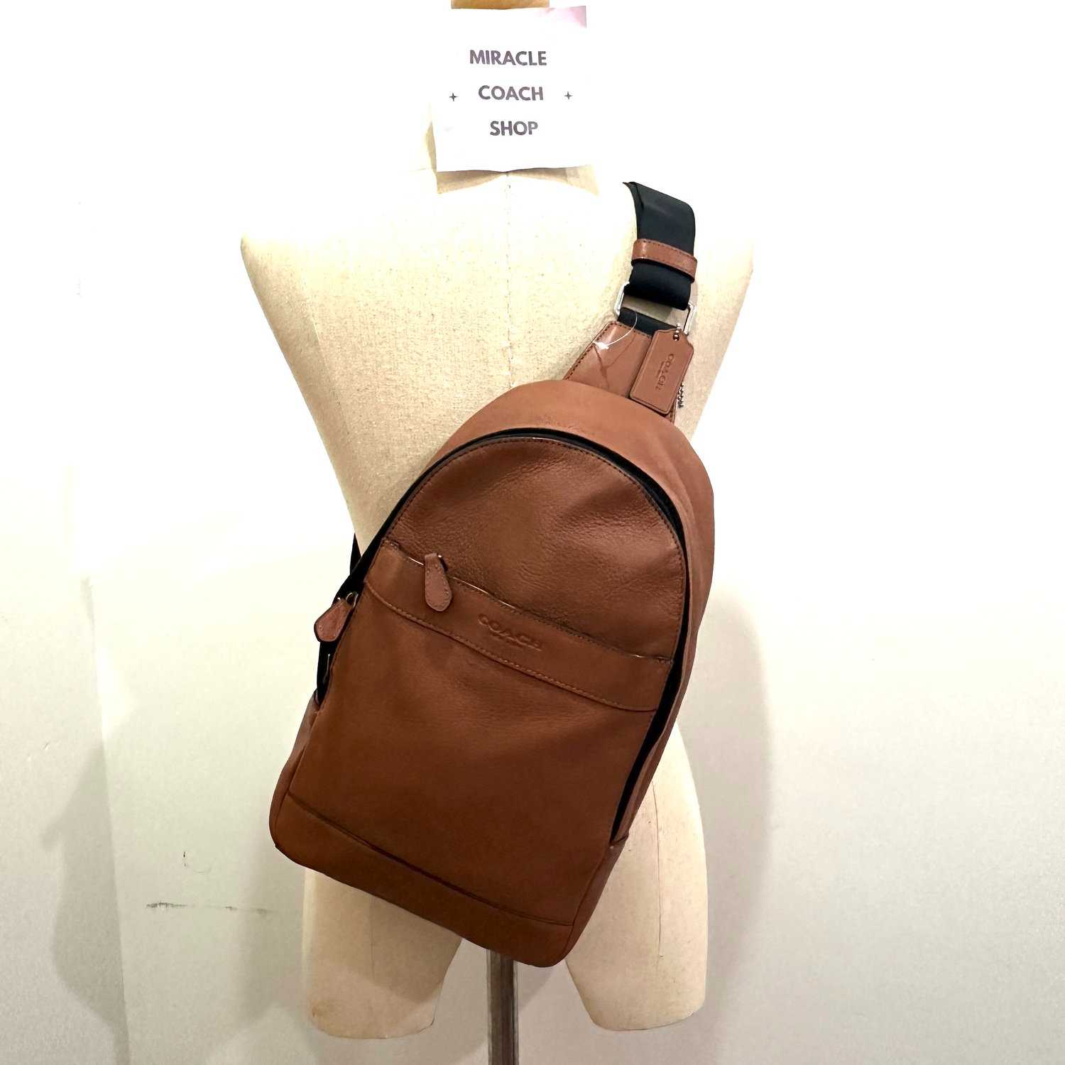 COACH แท้ COACH 71751 CAMPUS PACK IN SMOOTH LEATHER Saddle
