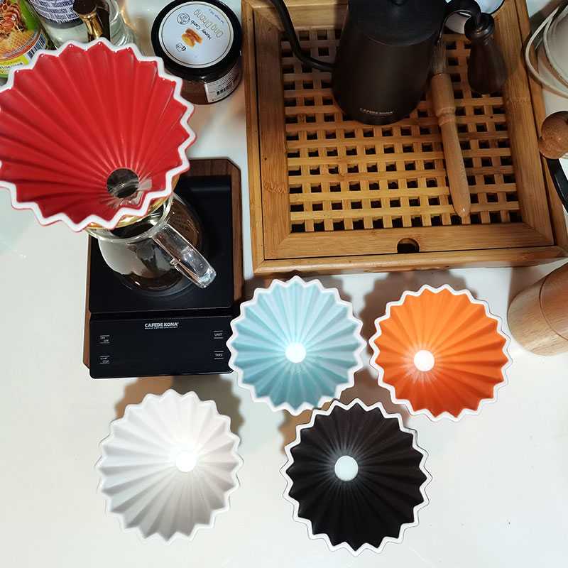 ดริปเปอร์เซรามิก Coffee dripper ceramic ดริปเปอร์ V60 สไตล์ญี่ปุ่น ทรง Origami Dripper