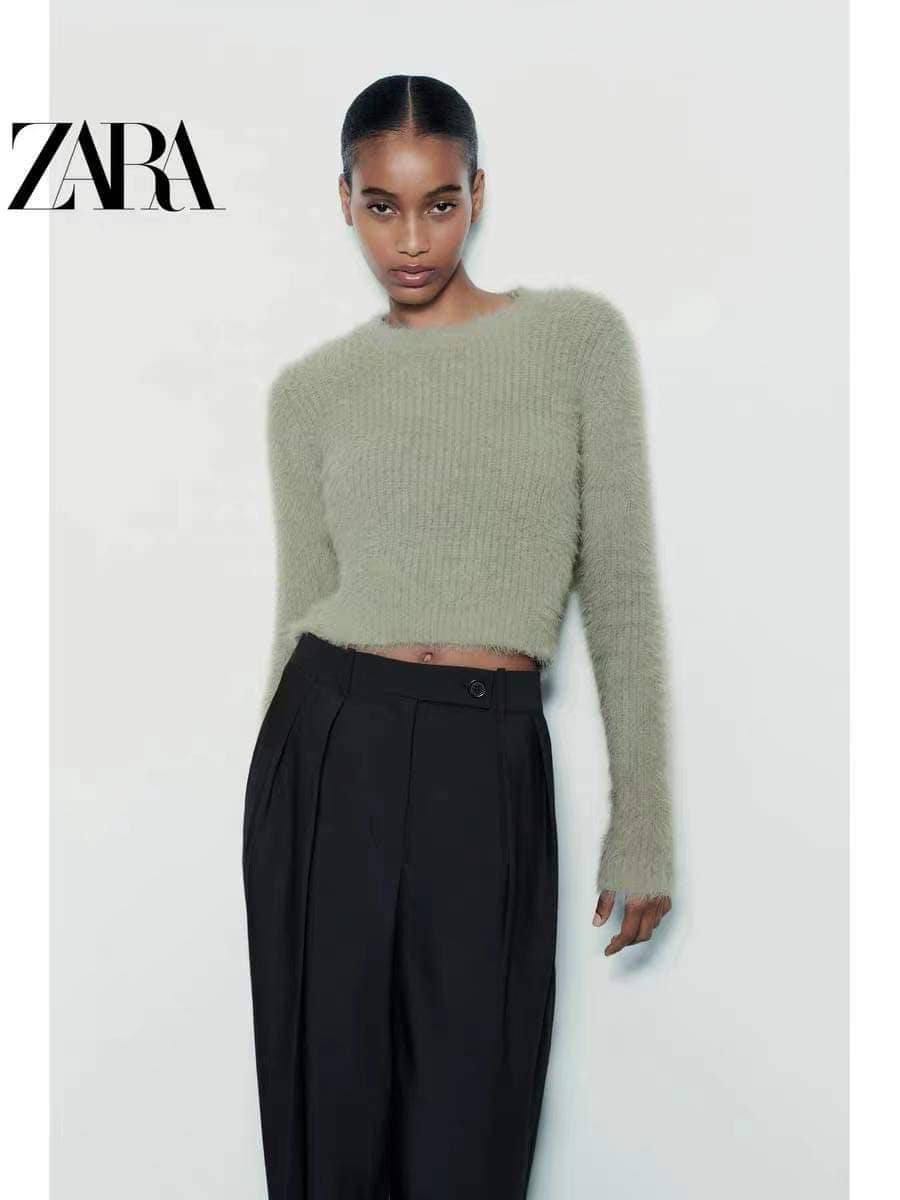 Z a r a FAUX FUR SWEATER