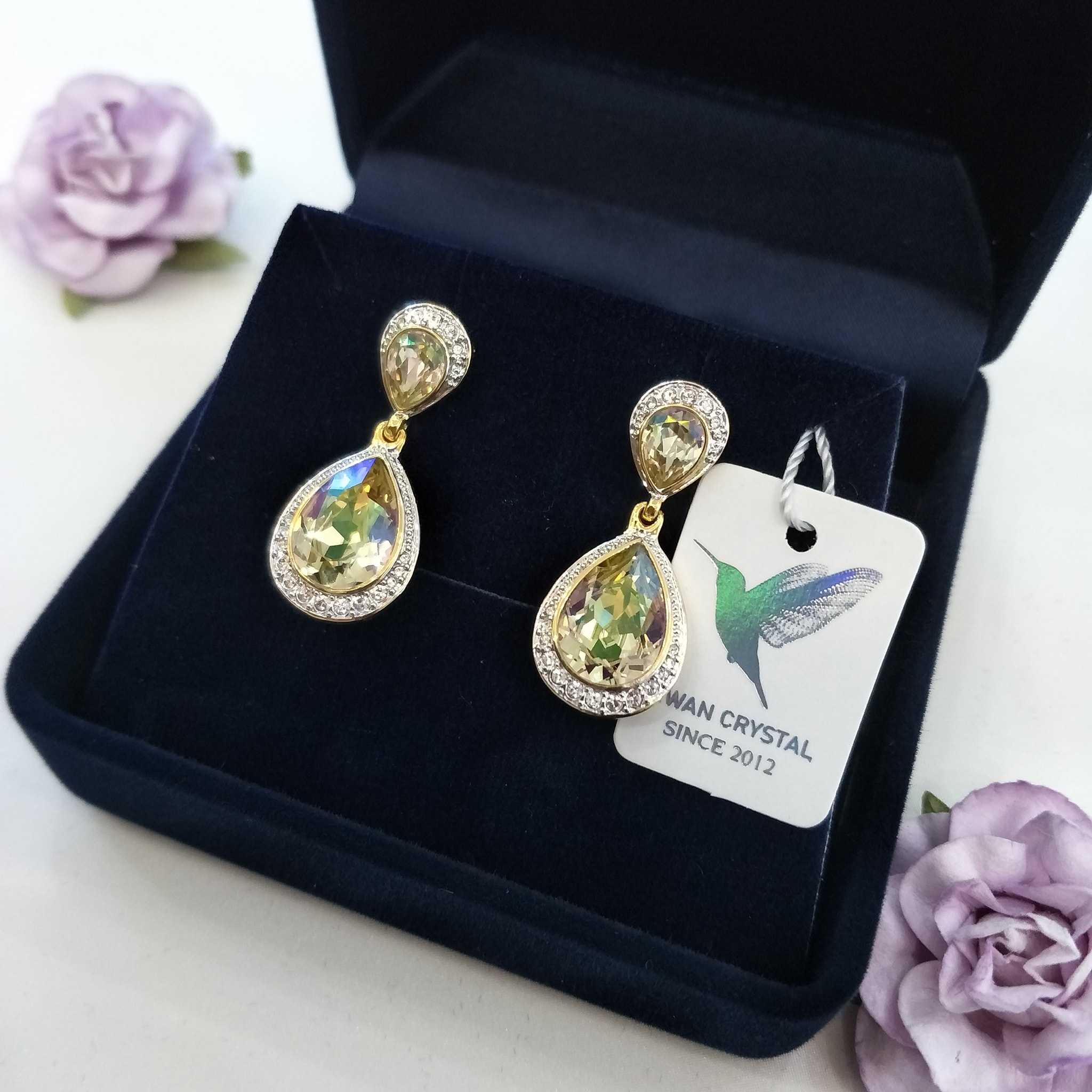 Enchanted Pear Earrings II - Luminous Green