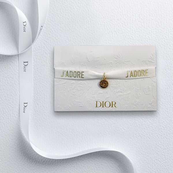 Dior J' adore Ribbon Bracelet จี้พร้อมผ้าผูกข้อมือดิออร์ (ของแถมจากการซื้อเซต Dior จ้า)