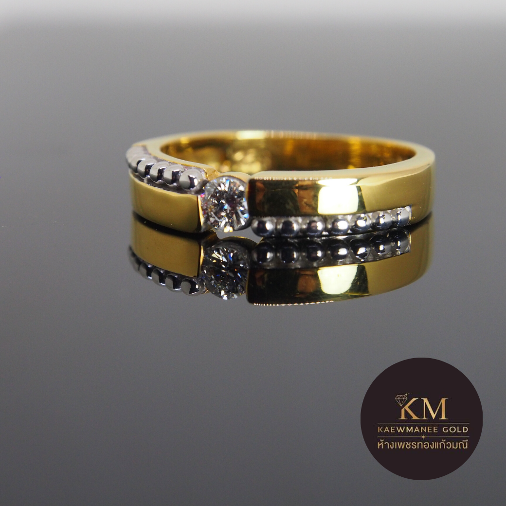 แหวนเพชร Diamond Line Classic Channel Twist Ring(90% Gold)