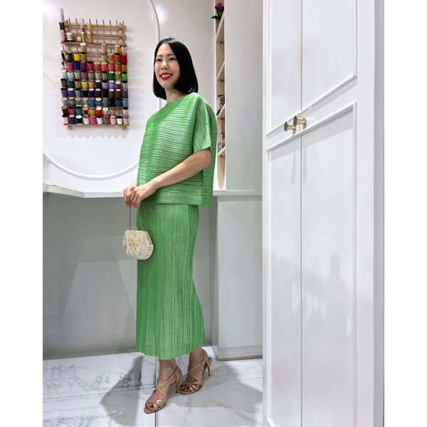 CLEARANCE SALE!! 2MUAY รุ่น GJO10519 / GJO10532 เซ็ตอัดพลีท METALLIC PLEATED SET 6 สี FREE SIZE