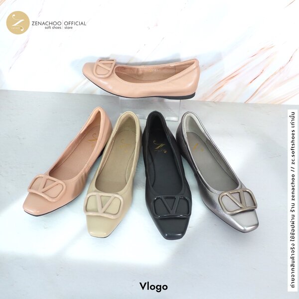 ทรงปกติ:เปลี่ยนไซส์ได้-ไม่รับคืน Zenachoo รุ่น Vlogo สูง 1 นิ้ว รองเท้าหนังแกะแท้ หนังนิ่ม พื้นนุ่ม