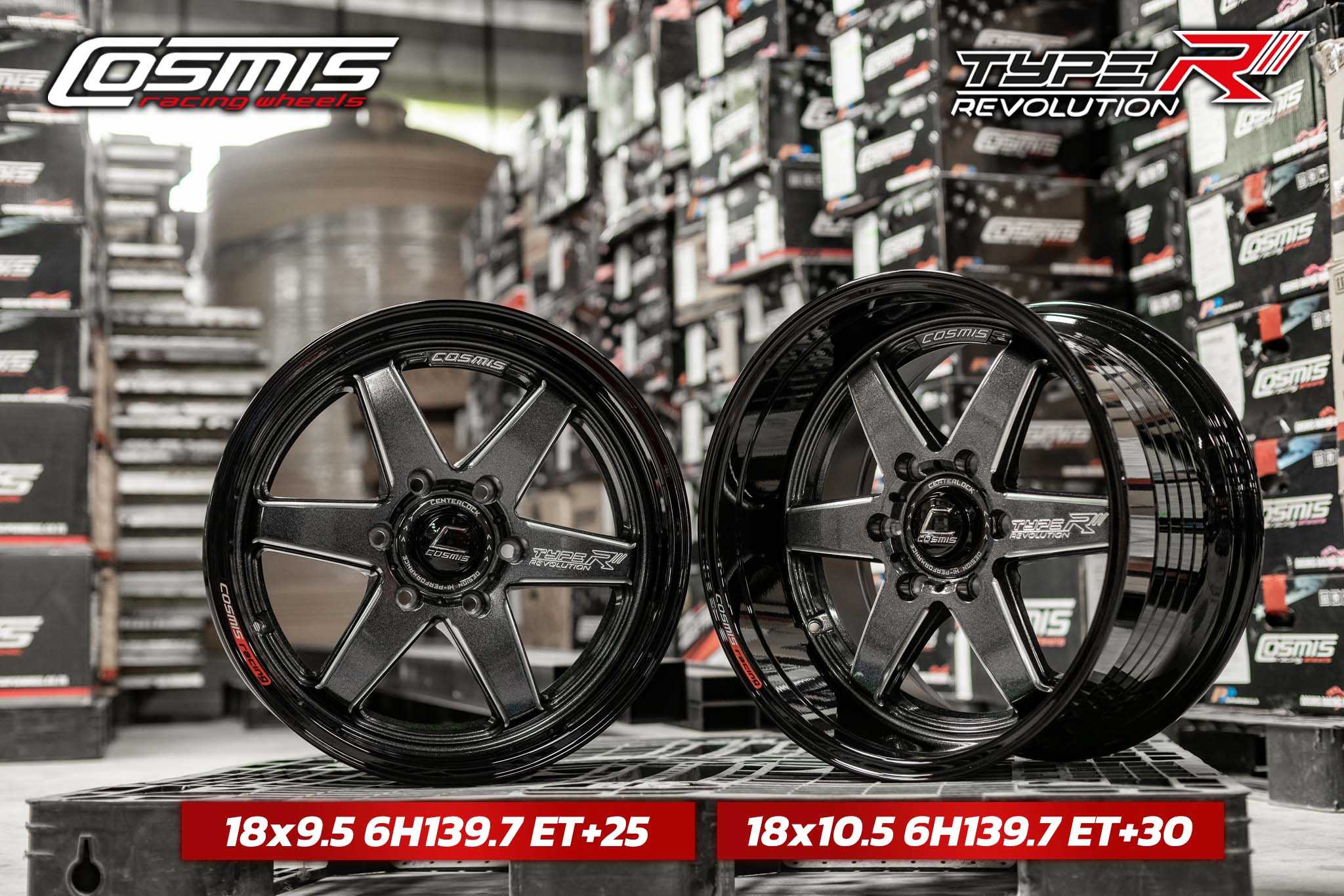 แม็กซ์ TYPE-R(YA9993) 18X9.5 6X139.7 ET25 CB.106 POWERSILVERBLACK+LP(BLACK)-W+XZ(Custom)