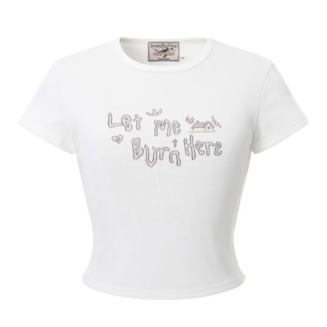(pre,รวมส่ง) pink burning tee /threetimes