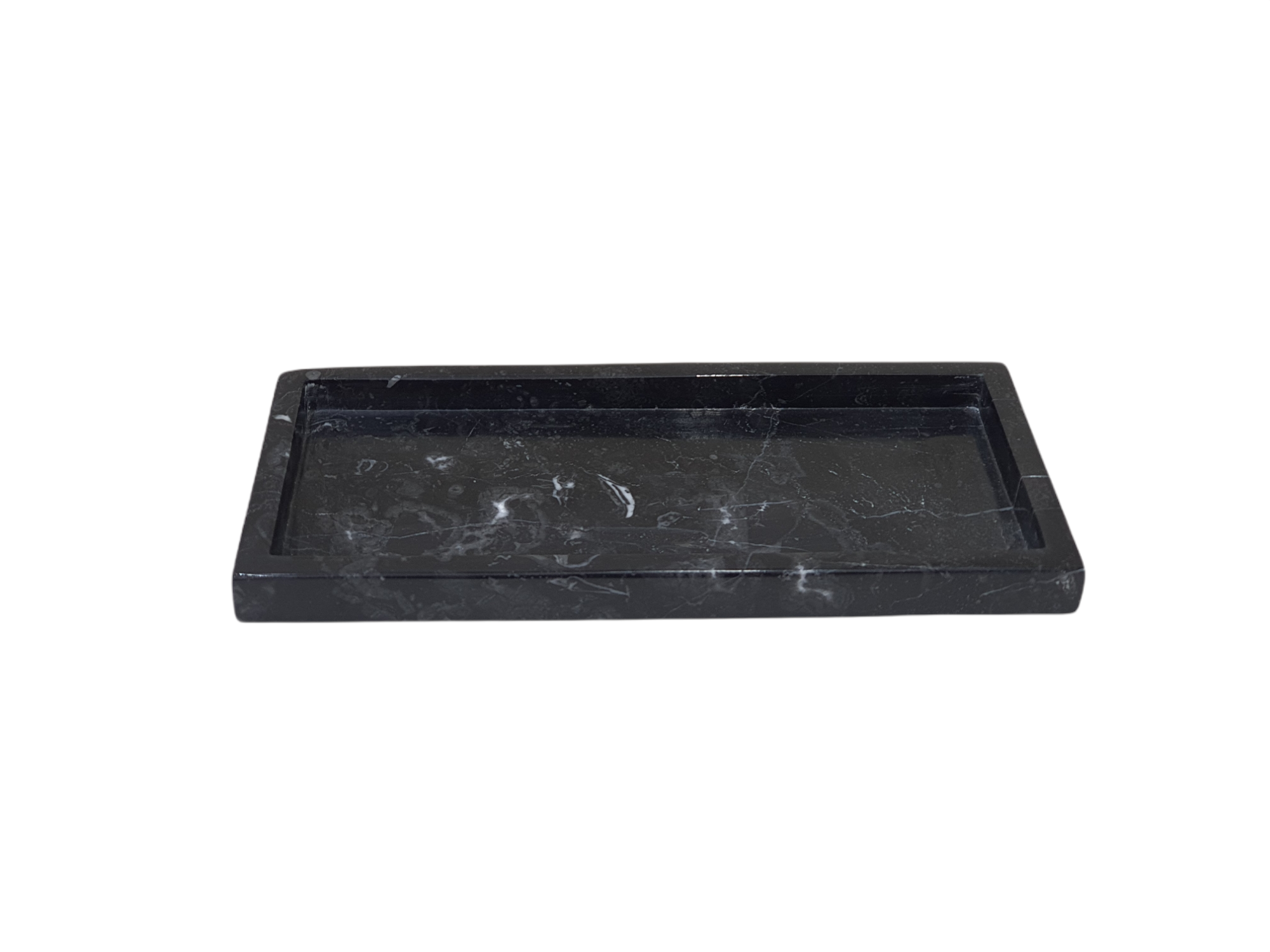 Tray square, Marble, Black, M