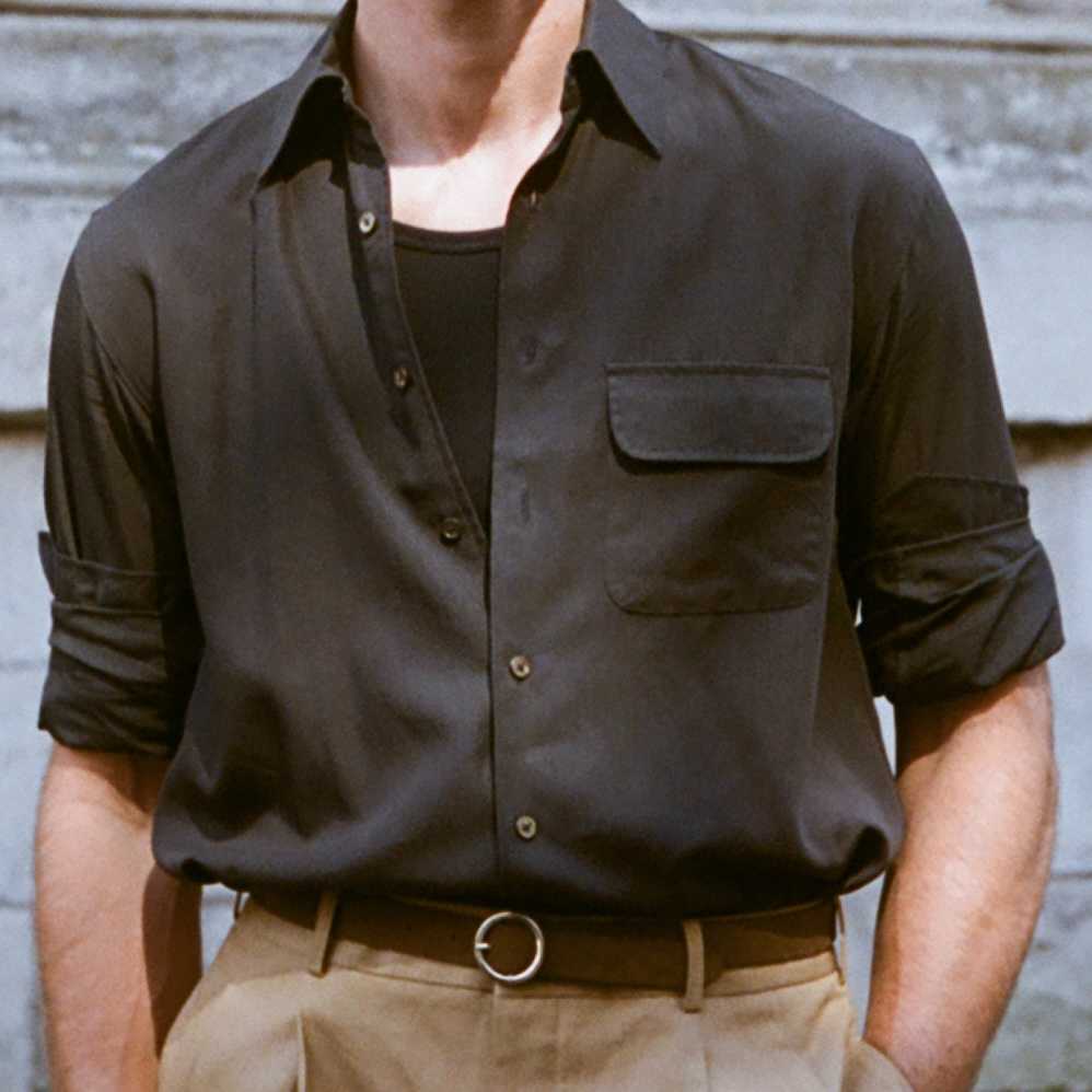 GABRIEL Work Shirt - Deep cocoa