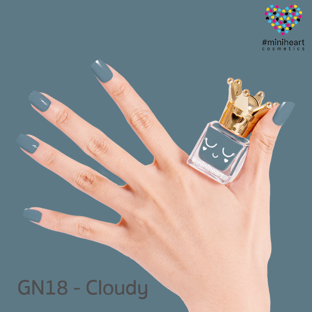สีทาเล็บ Miniheart สูตรเจลไม่ต้องอบ GN18-Cloudy