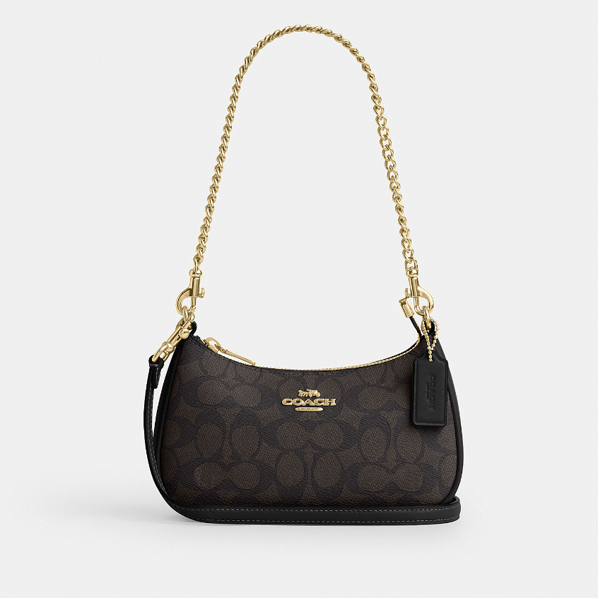 Coach CW323 Teri Mini Crossbody (IMXAQ) กระเป๋าสะพายข้างผู้หญิง สี Im/Walnut/Black