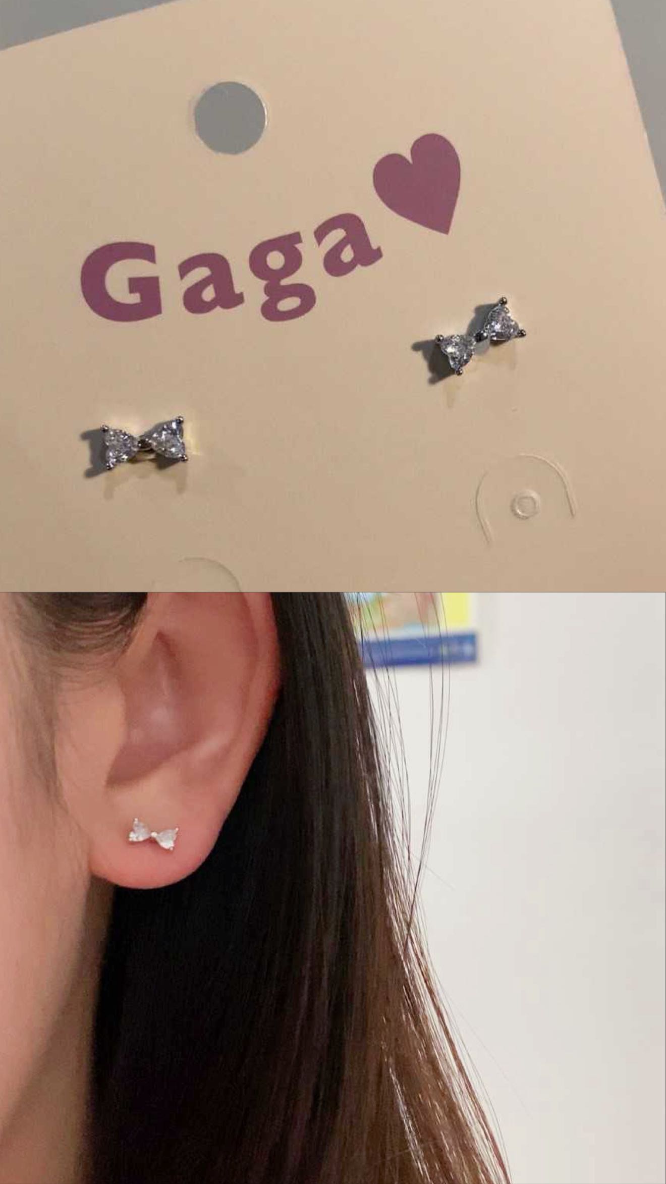 A110  (โบว์)(จุกยาง) เงินแท้ แพ้ง่ายใส่ได้ ต่างหูร้านกากา GAGASTORETH
