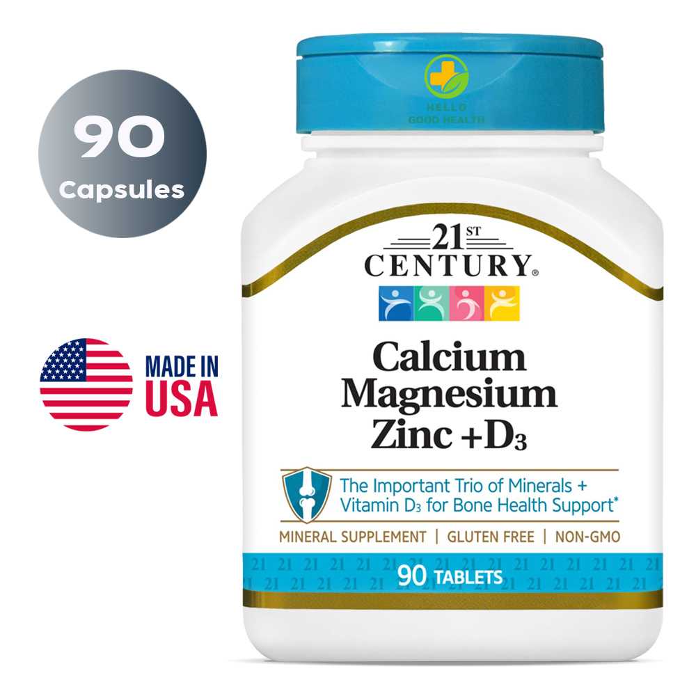Calcium Magnesium Zinc + D3, 90 Tablets By  แคลเซียม แมกนีเซียม ซิงค์ + วิตามินดี 3 90 เม็ด