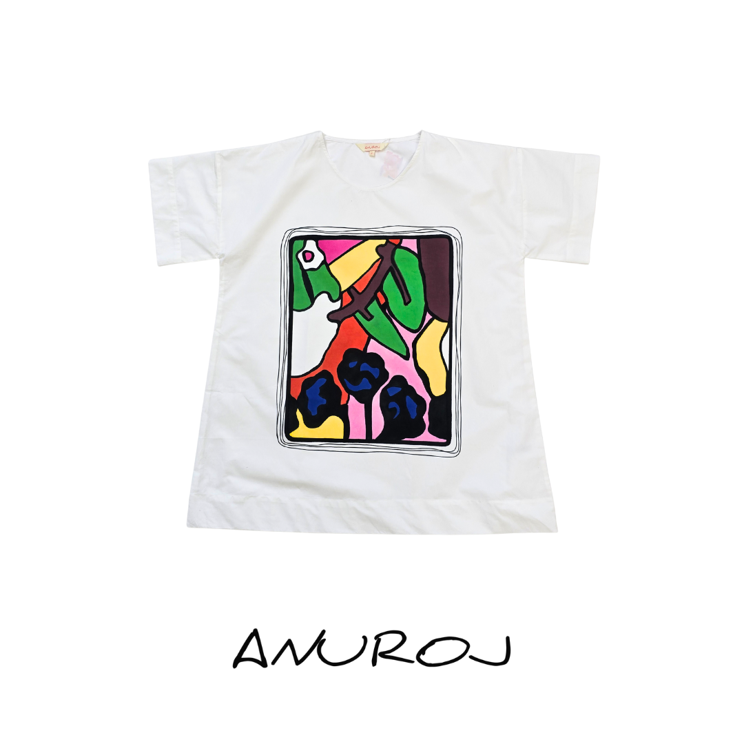 (พร้อมส่ง) Oversize shirt cotton with Graphic Frame