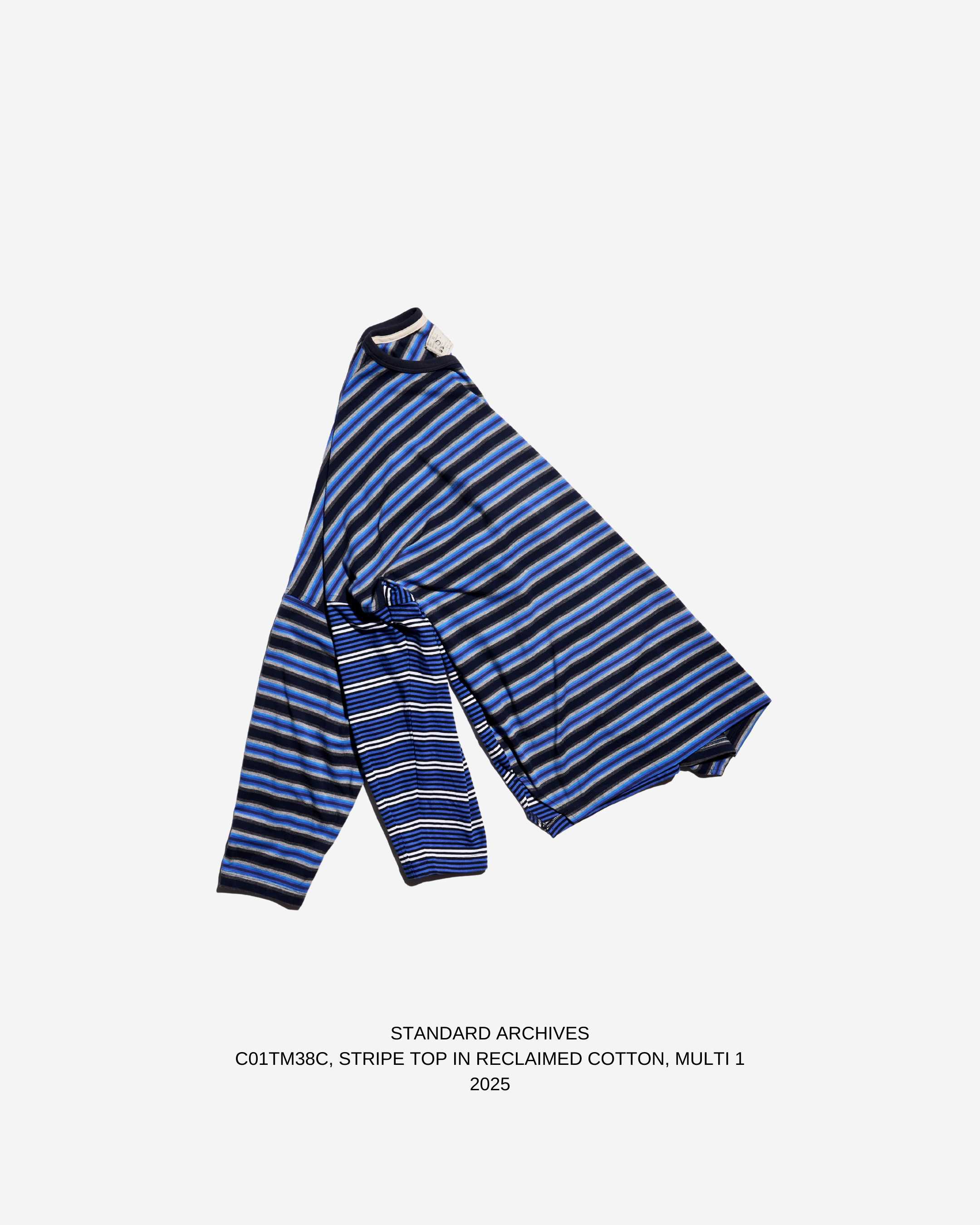 C01TM38C,STRIPE TOP IN RECLAIMED COTTON,MULTI