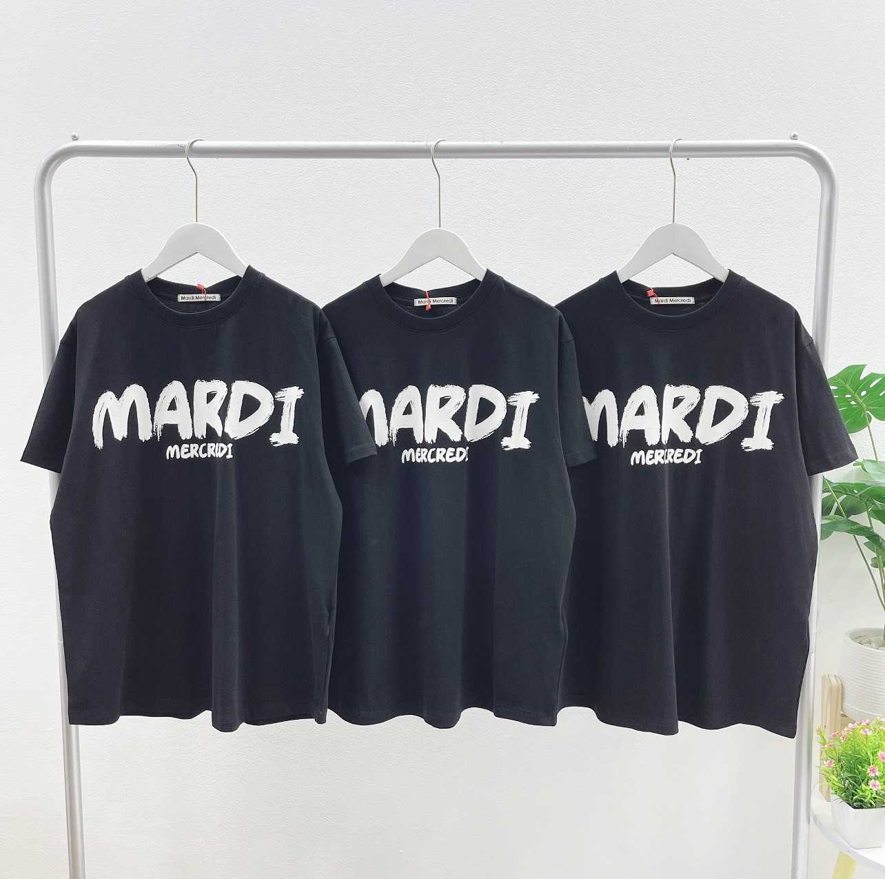 Mardi Brush Logo Contrast T-Shirt (Black/White)