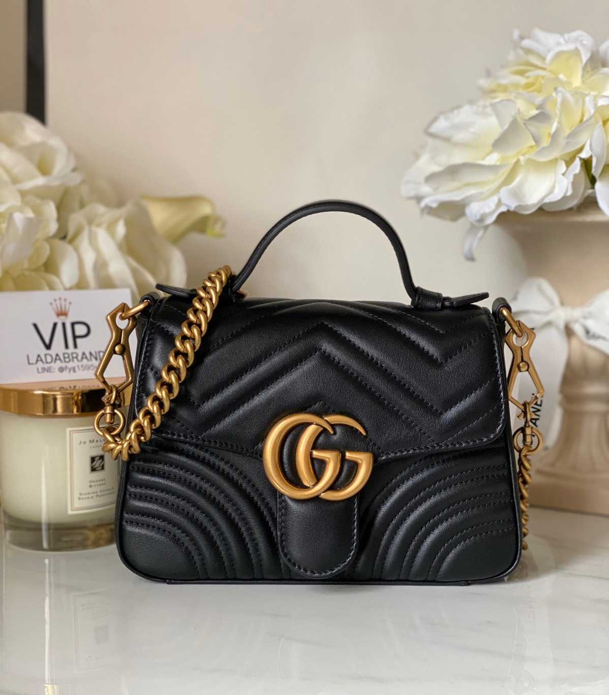 GUCCI MARMONT TOP HANDDLE BLACK COLOR ✅สินค้าพร้อมส่ง✅