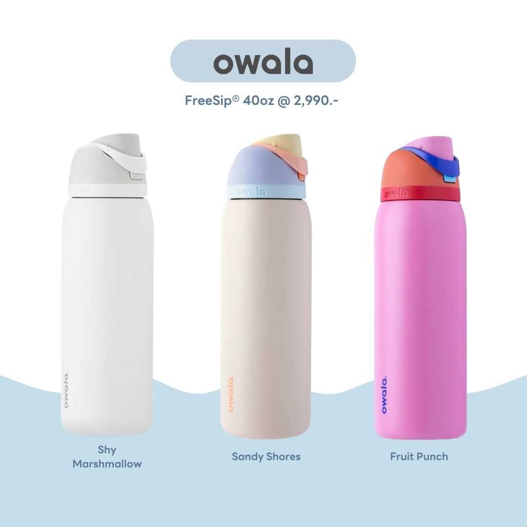 Owala FreeSip® Insulated Stainless Steel Water Bottle ขนาด 40oz จากอเมริกา พร้อมส่ง