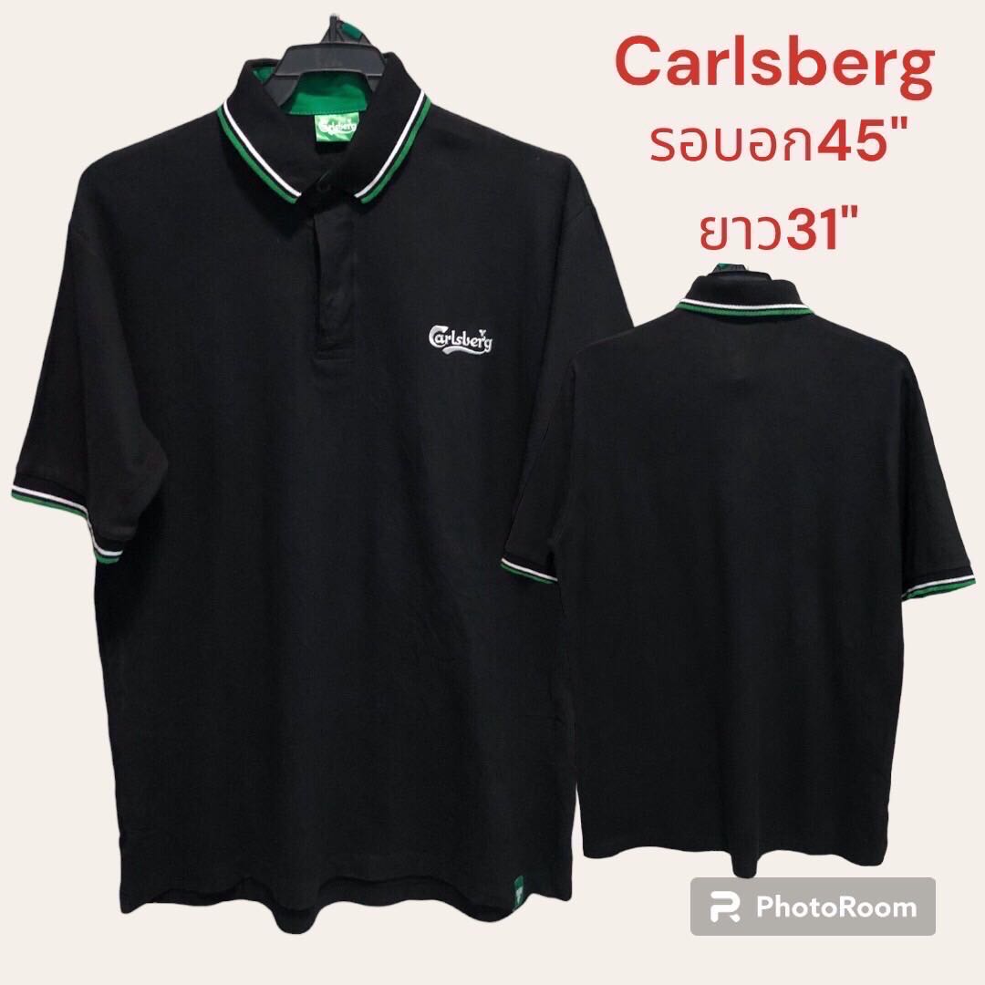 เสื้อยืดโปโลคอปกแขนสั้น carlsberg งานเกรดAมือ2 สินค้าพร้อมจัดส่ง