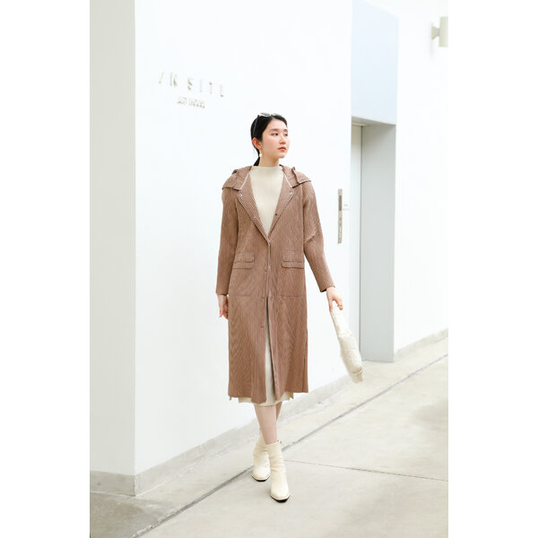 2MUAY รุ่น GJO4557 เสื้อกันหนาว เสื้อคลุมพลีทคุณภาพ THICK HOODY LONG PLEAT JACKET / CARDIGAN 2สี ...