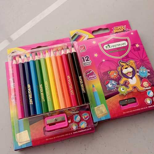 สีไม้ Master Art แท่งสั้น รุ่น Super Bright 12 สี
