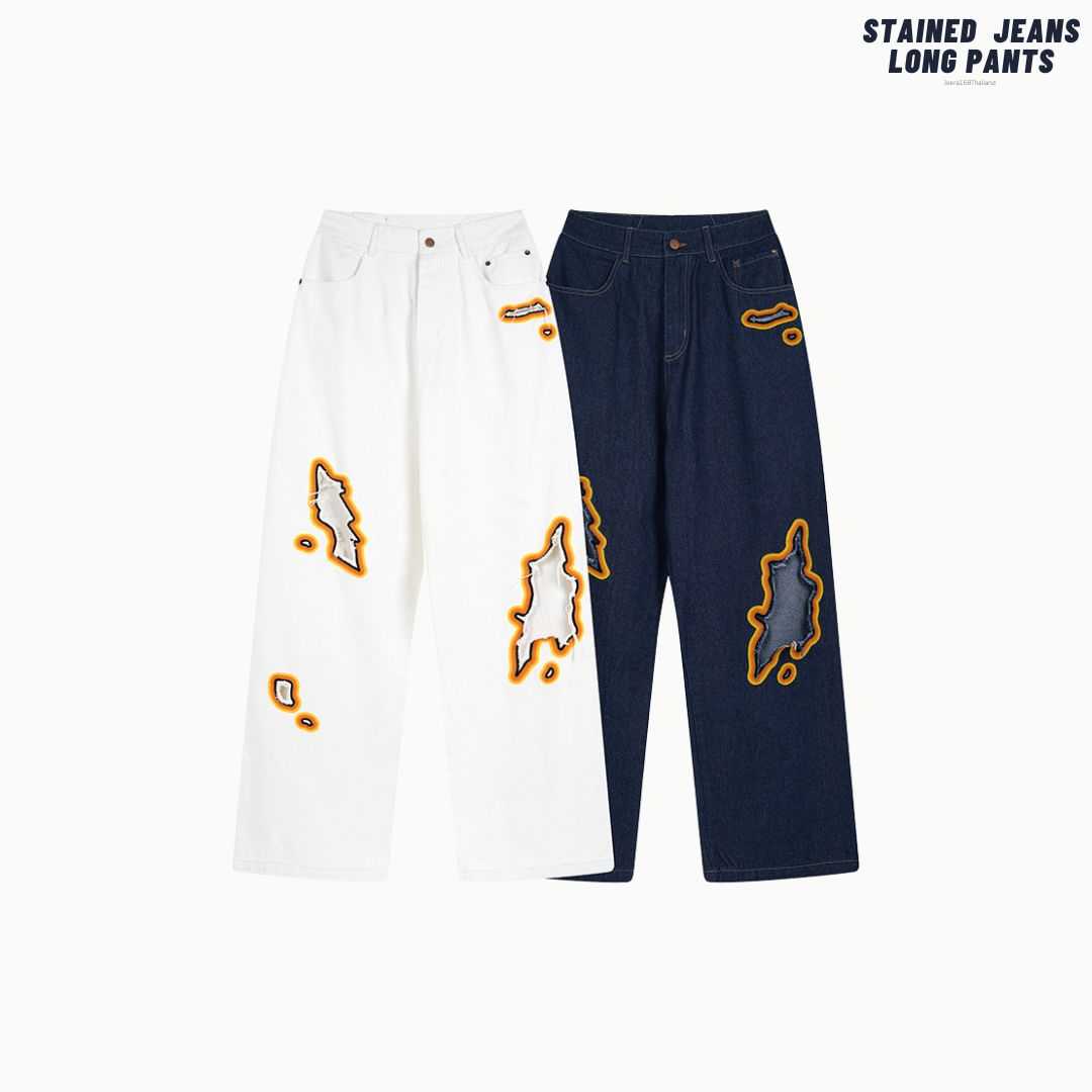 Jeera168 | Stained Jeans Long Pants (พรีออเดอร์)