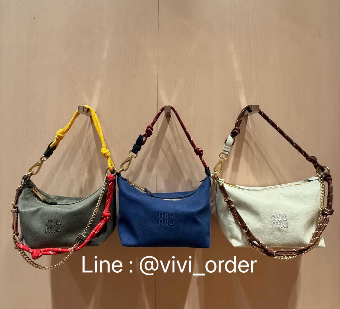 ( SALE ) MIUMIU HOBO BAG WITH BRAIDED ROPE AND CHAIN STRAP