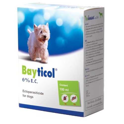 BAYTICAL ไบติคอล ผลิตภัณฑ์ผสมน้ำฆ่าเห็บ หมัด 100 มล.