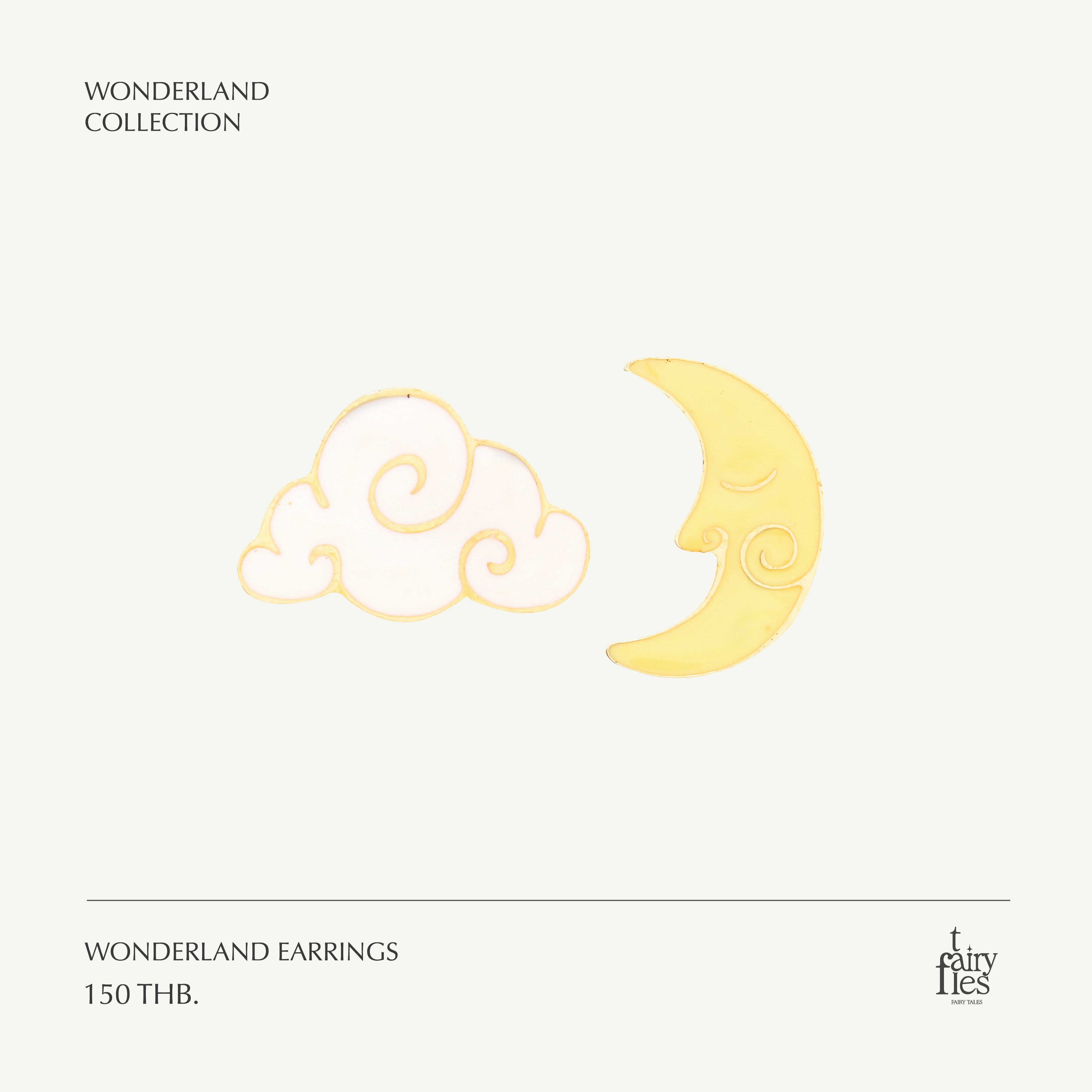 Wonderland Earrings/ต่างหูแฟชั่น แฟนซี เมฆพระจันทร์