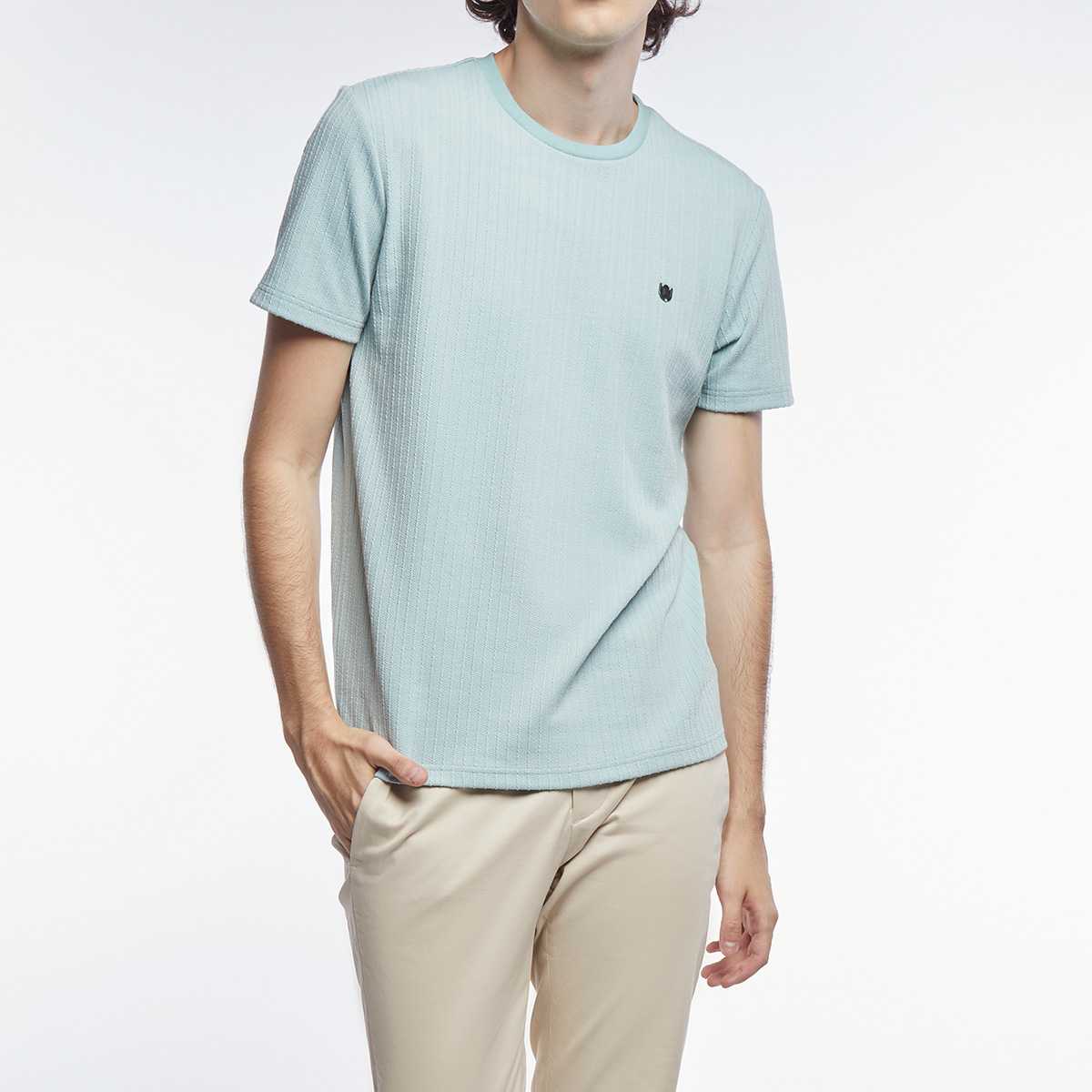 เสื้อทีเชิ้ตทอลายเฮอร์ริงโบน | Herringbone Jaquard Tee Shirt | 03442