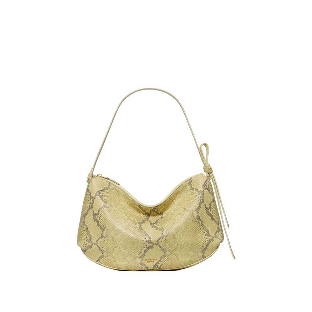 กระเป๋าสะพายไหล่รุ่น Loop Snake Embossed Large Shoulder Bag KO058 300 สี Pale Citron
