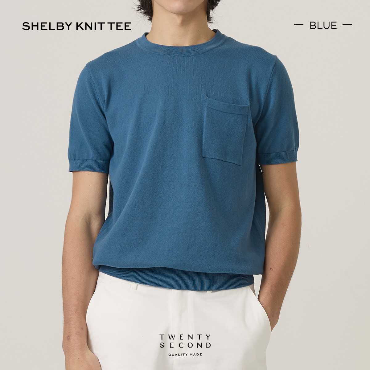 SHELBY KNIT TEE - BLUE