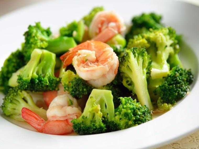 บล็อคโคลี่ผัดกุ้ง
