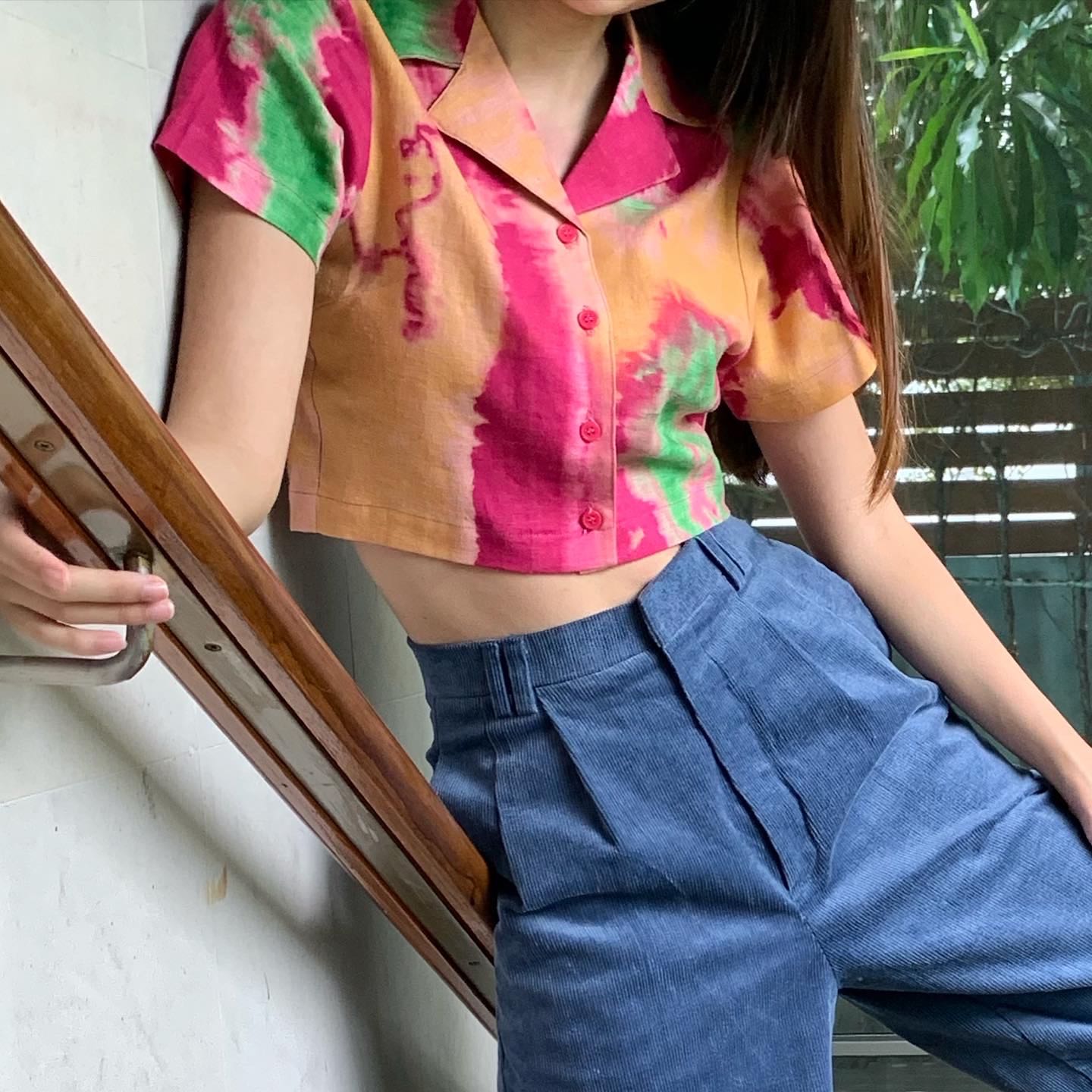 Women's Button Up Top (Tie-dye)