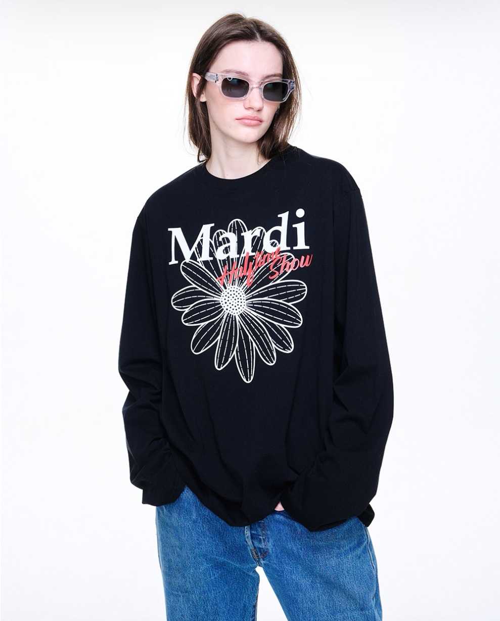 Mardi Mercredi long sleeve T-shirt  เสื้อยืดแขนยาว สีขาว/สีดำ