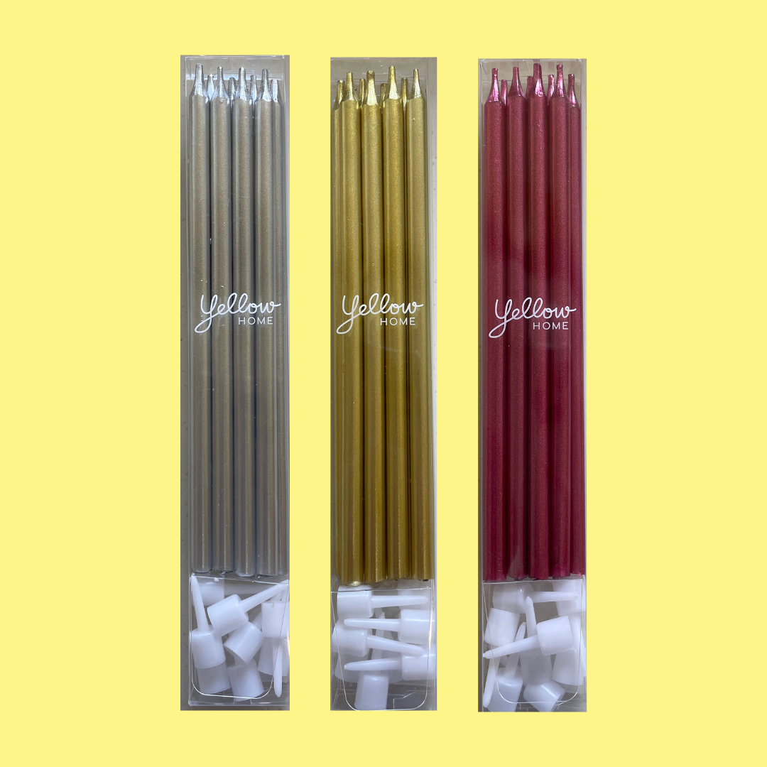 Metallic birthday candle - Gatzby silver / Lucky gold / Pink panther