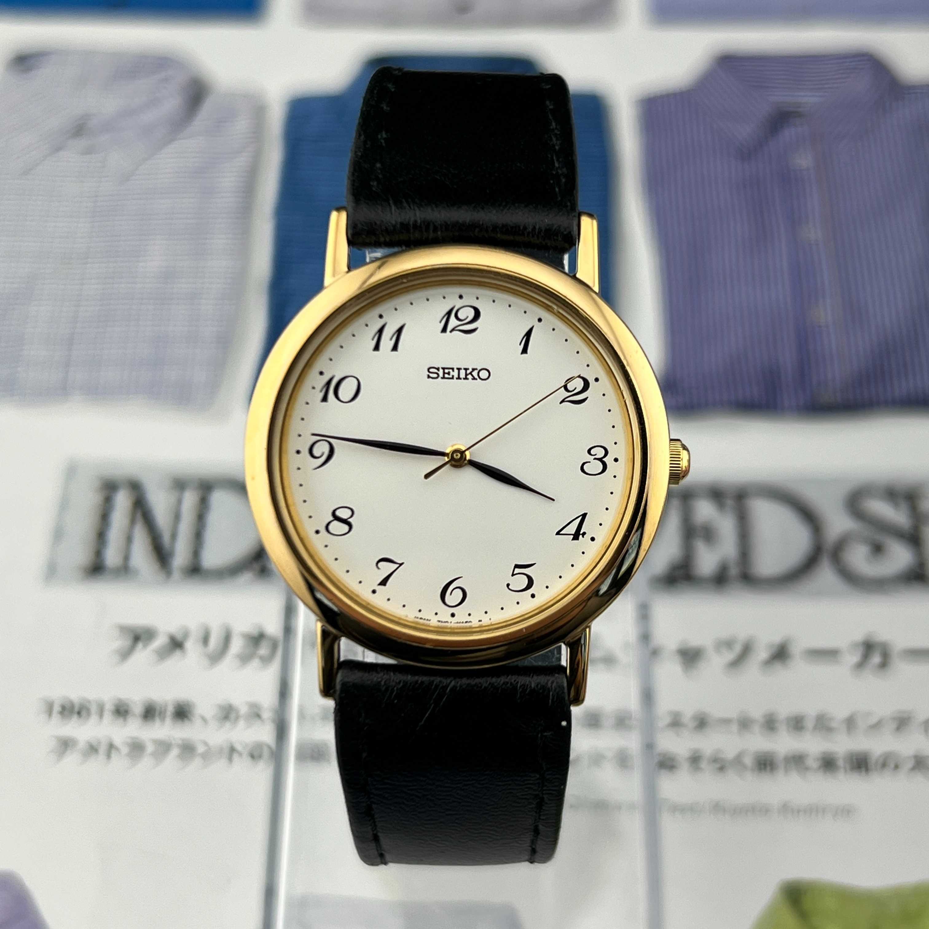 Vintage Seiko Arabic Quartz White Dial Ref.7N01-HZA0 Made in Japan 1997