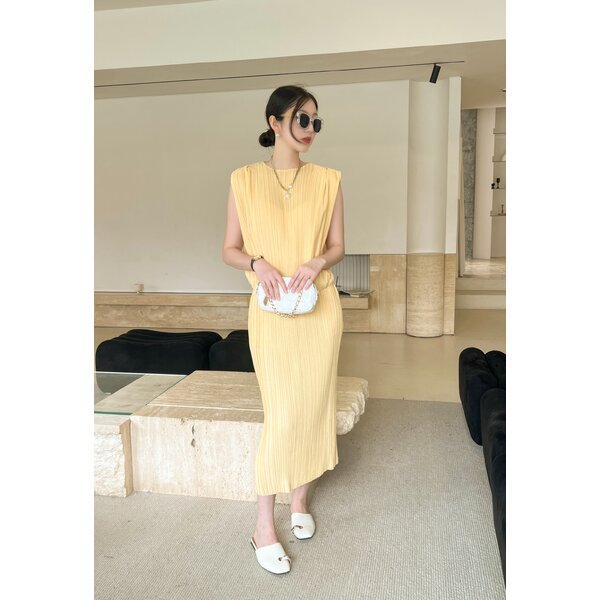 2MUAY รุ่น GJO1518 / GJO1724 เซ็ตพลีท SLEEVELESS TOP WITH SKIRT PLEATED SET 11สี FREE SIZE