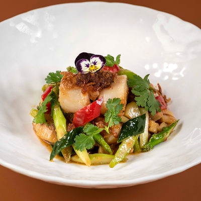 Scallop Promotion - Pan-seared Scallops with XO Sauce, Asparagus