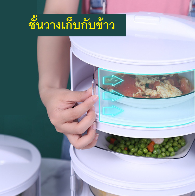 ชั้นวางอาหารกับข้าวหลายชั้นเพื่อป้องกันแมลงต่างๆกล่องวางเก็บอาหาร