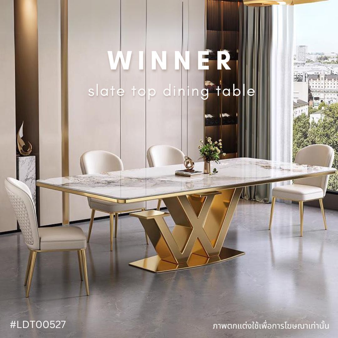 Winner slate top dining table