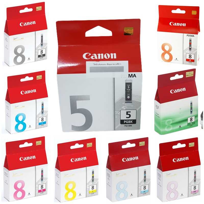 CANON PGI-5BK / CLI-8BK,CLI-8C,CLI-8M,CLI-8Y,CLI-8PC,CLI-8PM,CLI-8R,CLI-8G ตลับหมึกอิงค์เจ็ท ของแท้