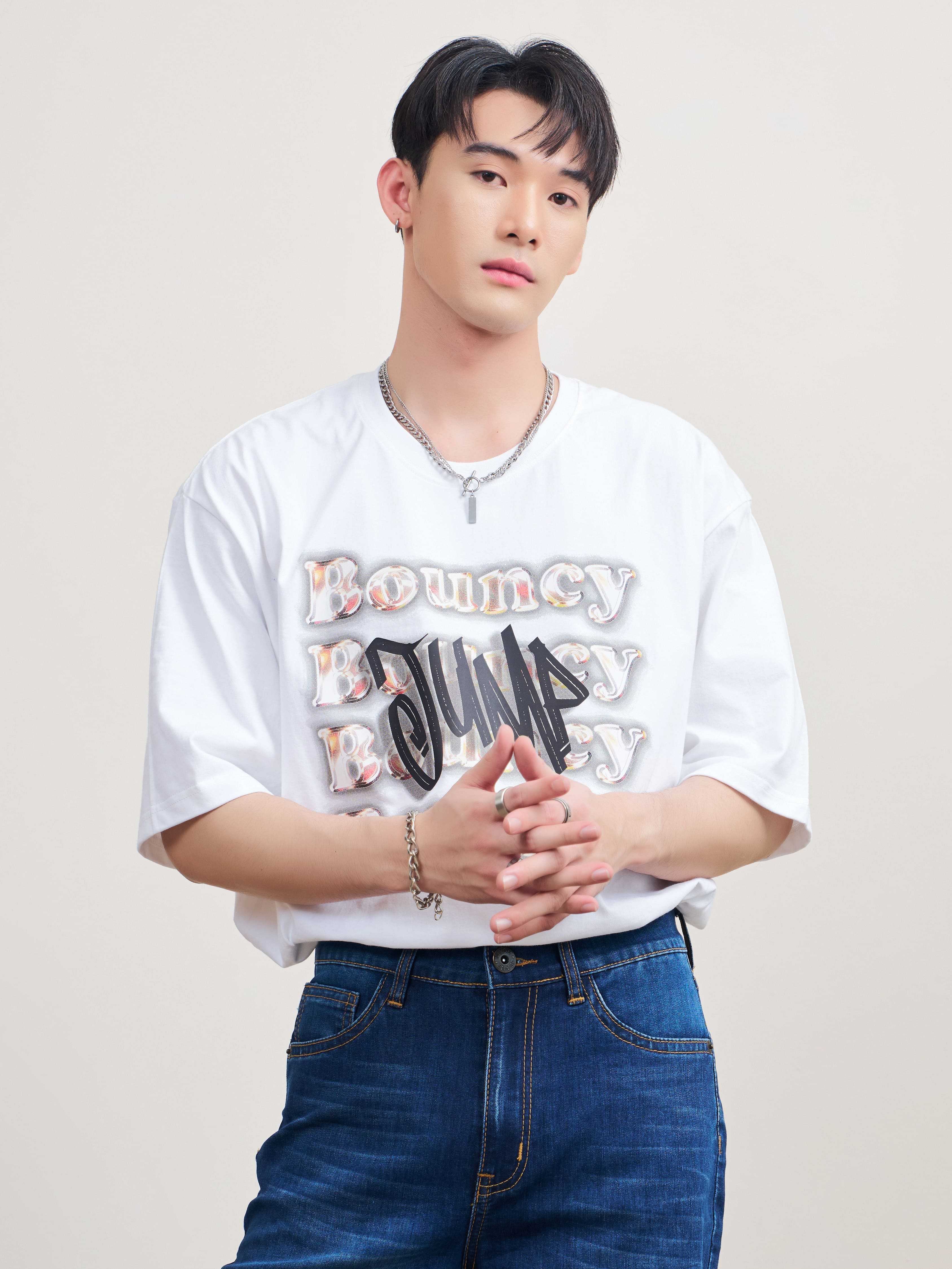 Niyomjeans collection 2 U รุ่น TSS38  สกรีนลาย ผ้าCotton ผ้ายืด