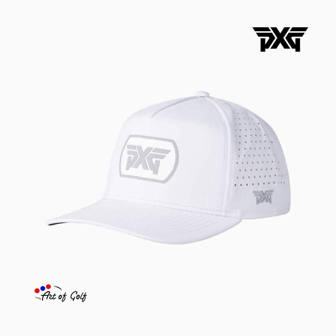 PXG Men's Dog Tag 5 - Panel Snapback Cap (White/Grey)