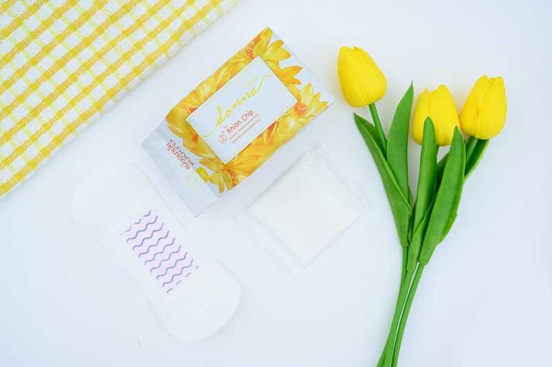 ผ้าอนามัยดอนน่า (Donna) for everyday (สีเหลืองสำหรับวันมาน้อย)