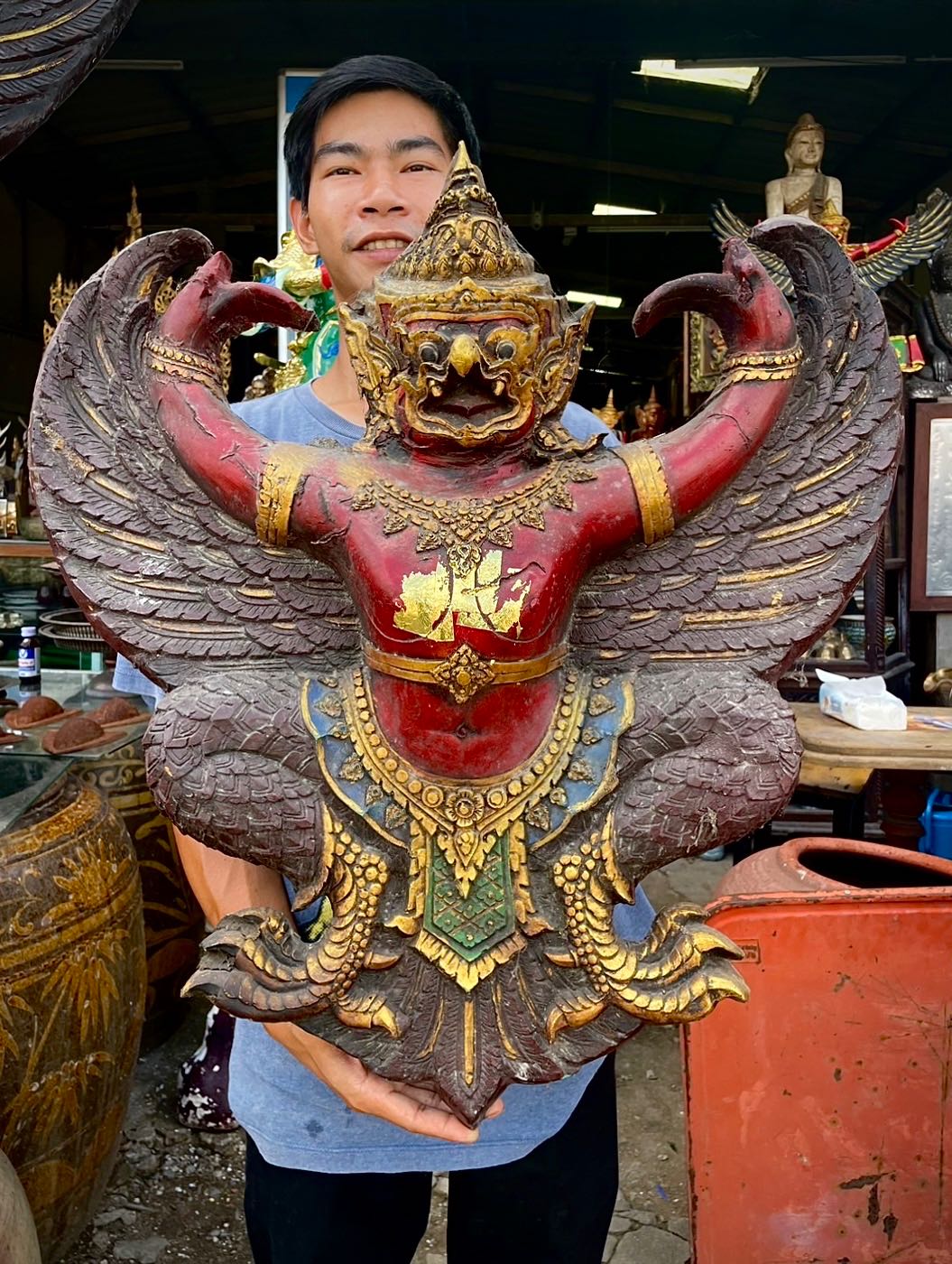 พญาครุฑแขวนผนัง ขนาดกว้างสูง65ซม