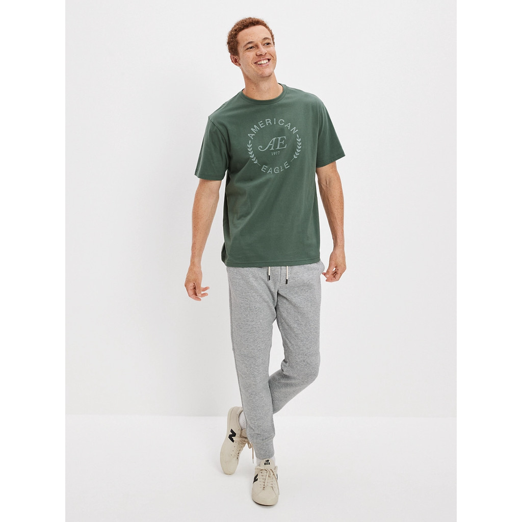 American Eagle เสื้อยืดผู้ชาย G MFO SS SET IN TEE- PC DYE สี GREEN - 017-2721-300