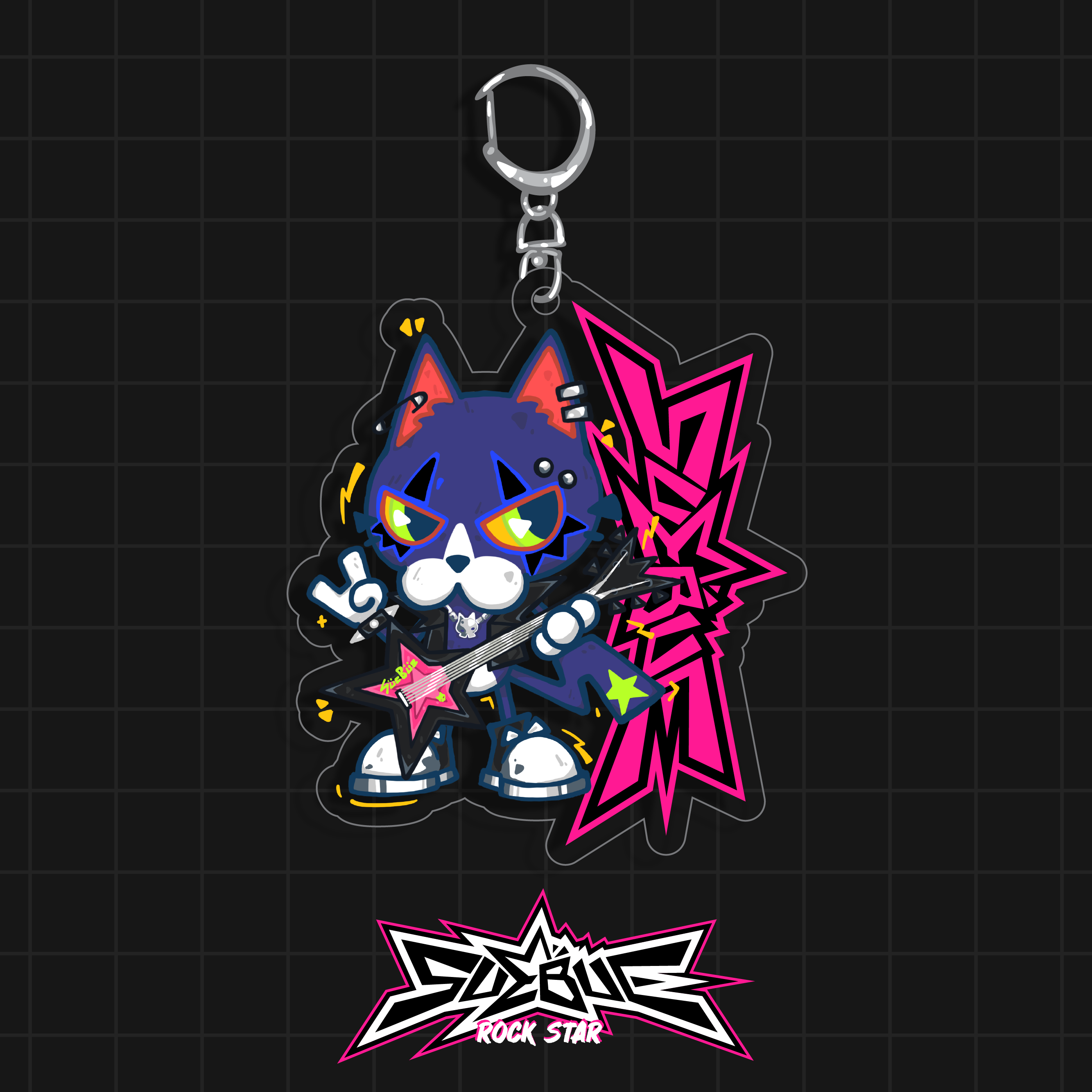 Arcylic key chain ROCK 1 (SUEBUE)