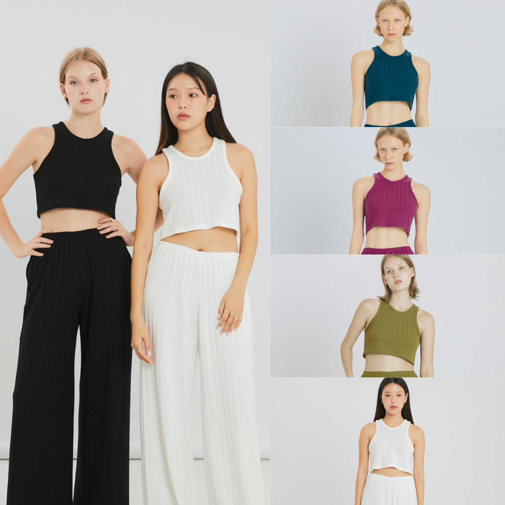 picht - Spin high neck crop เสื้อครอปไหมพรม แขนกุด คอสูง (The Knit Collection)