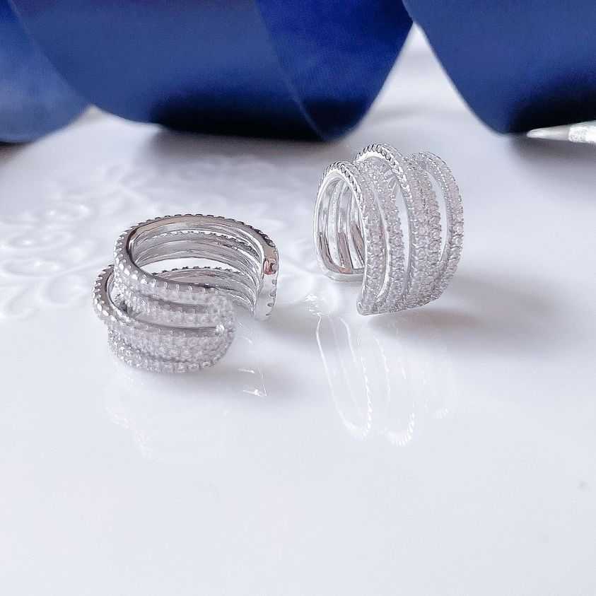EC222 Ear cuff : เพชร 5 แถว ตัว C